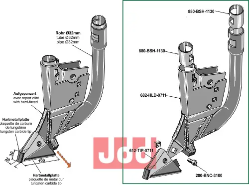 Komplet sett m. Spiss & holder - JDD Utstyr