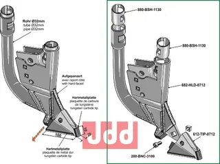 Komplet sett m. holder & Spiss Bourgault