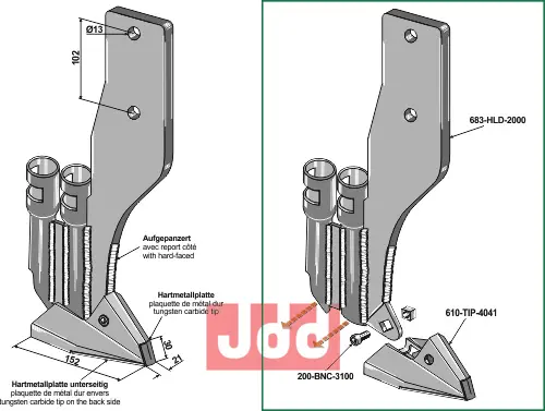 Komplet sett m. holder & Spiss - JDD Utstyr