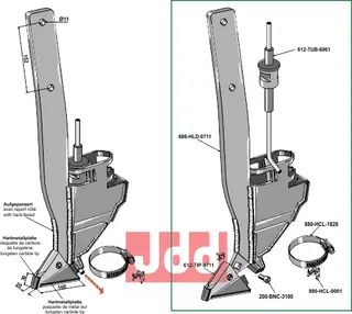 Komplet sett m. Spiss & holder Bourgault