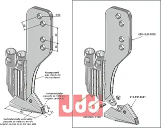 Komplet VOS sett m. holder & Spiss Bourgault