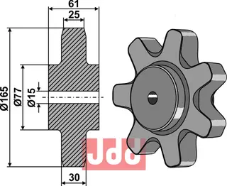 Kjedehjul Ø165