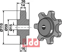 Kjedehjul Ø110