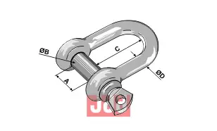 Standard sjakkel 31,8mm Galvanisert - JDD Utstyr