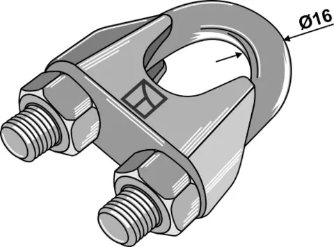 Wireklemme DIN 741 for wire Ø30, galvanisert