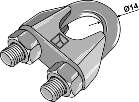 Wireklemme DIN 741 for wire Ø26, galvanisert