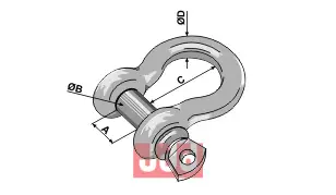 Standard sjakkel buet 19,1mm galv. Innvendig lengde 76mm