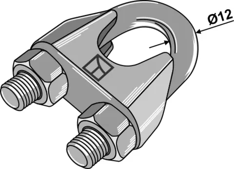 Wireklemme DIN 741 for wire Ø19, galvanisert