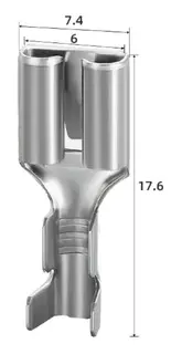 Kabelsko med mothake uisolert Hunndel 6.3mm | 100stk i pose