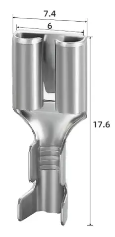 Kabelsko med mothake uisolert Hunndel 6.3mm | 100stk i pose