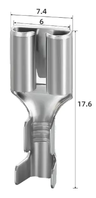 Kabelsko med mothake uisolert Hunndel 6.3mm | 100stk i pose 