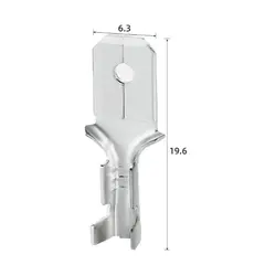 Kabelsko med mothake uisolert Hanndel 6.3mm | 100stk i pose