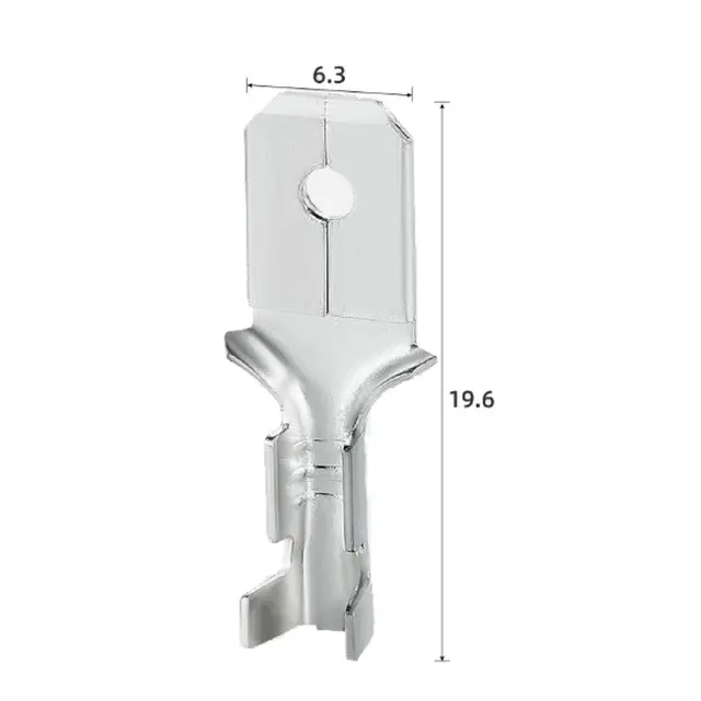 Kabelsko med mothake uisolert Hanndel 6.3mm | 100stk i pose 