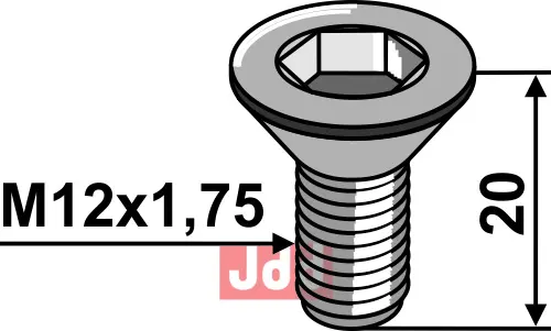 Umbracobolt M12x1,75x20 - 8.8 u. Mutter - JDD Utstyr