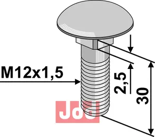 Bræddebolt M12x1,5x30 - 8.8