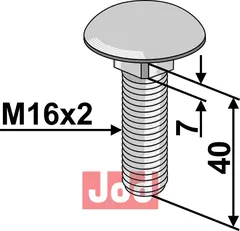 Bræddebolt M16x2x40 - 10.9