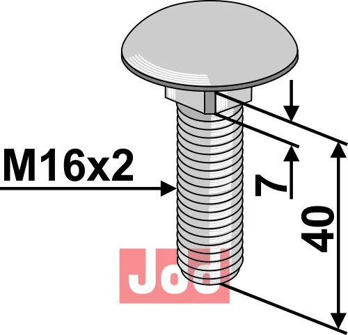 Bræddebolt M16x2x40 - 10.9 - JDD Utstyr