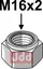 Låsemutter M16x2 (venstre gjenge)