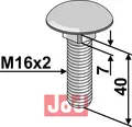 Bræddebolt M16x2x40 - 10.9 Med flensmutter