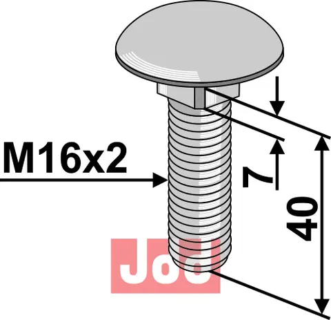 Br&#230;ddebolt M16x2x40 - 10.9 Med flensmutter