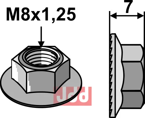 FlensMutter M8x1,25 - JDD Utstyr