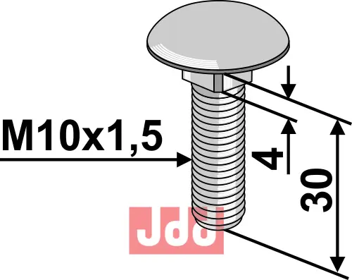 Bræddebolt M10x1,5x30 - 10.9 - JDD Utstyr