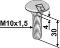 Låseskrue M10x1,5x30 10.9 u/mutter