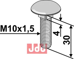 Bræddebolt M10x1,5x30 - 10.9