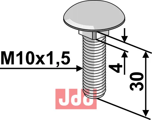 Bræddebolt M10x1,5x30 - 10.9 - JDD Utstyr