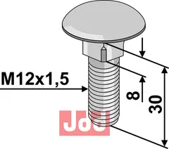 Bræddebolt M12x1,5x30 - 8.8