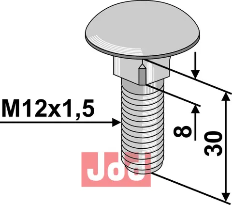 Festeartikkel fôrmikserkniv M12x1,5x30 mm - Kvalitet 8.8