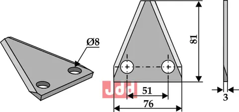 Fôrblanderkniver til Gilioli Ø8,5 x 81 mm - Tykkelse 3 mm