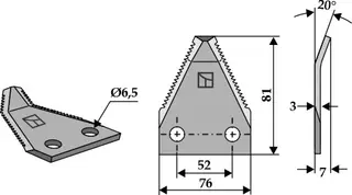 Fôrblanderkniver til Seko Ø6,5 x 81 mm - Passer Samurai 5