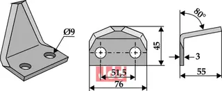 Fôrblanderkniv til Marmix Ø9 x 51,5 mm - Klinge 366