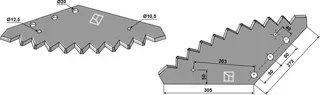 Fôrmikserkniv hull 20, avst. 80