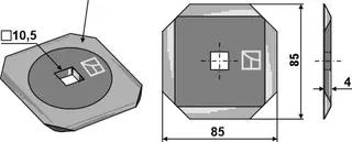 Fôrblanderkniver til Seko Hole: 10,5 mm, Lengde: 85 mm