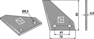 Fôrblanderkniver til Marchner L: 83mm, B: 70mm, H: 8,5mm