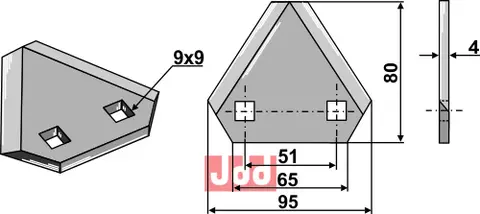 Fôrblanderkniver til Kuhn Lengde 80mm, til SPH 14-18