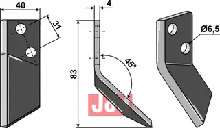 Formikser kniv h&#248;yre DeLaval