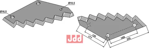 Fôrmikserkniv til JF-Stoll 225x8 mm - VM1/VM2/VM3