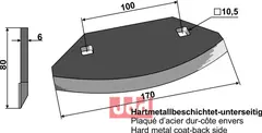 Formikser kniv til Kverneland-Taarup Med hardmetall belagt bakside