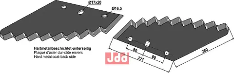 Kkniv til Kuhn Erstattet av 70-435 Med hardmetall belagt bakside