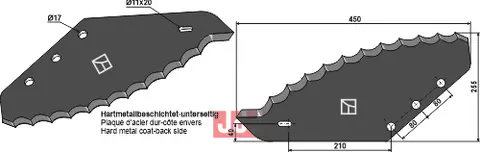 Formikser kniv til BVL i hardmetall hardmetall belagt bakside