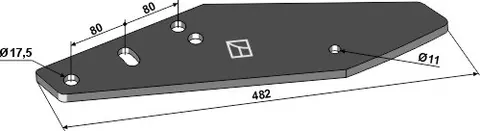 Support plate til JF-Stoll Hole: 17,5mm, lengde: 482mm