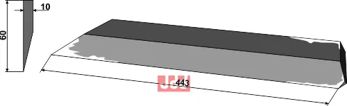 Sidekniv for ensilage 443mm -  høyre - JDD Utstyr