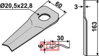 Kniv Agram/Kverneland/Taarup