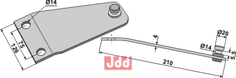 Fester for slåmaskin kniver Kverneland 210 x 126 mm - CM 210, 211, 212