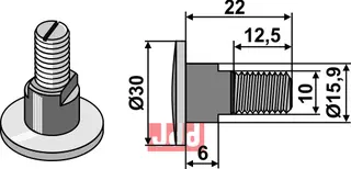 Knivbolt M10x1,5x22 - 12.9 Kuhn