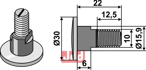 Knivbolt M10x1,5x22 - 12.9 - JDD Utstyr