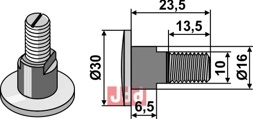 Knivbolt M10x1,5x23,5 - 12.9 - JDD Utstyr